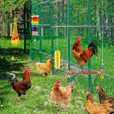 7PCS Chicken Coop Accessories Toys, Chicken Xylophone, Mirror Toy, Ladder Bridge, Coop Swing, Vegetable Hanging Feeder, Chewing Foraging Toys for Hens