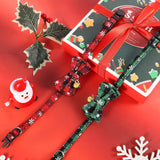 2 Pcs Christmas Cat Collar with Bow Tie and Bell, Adjustable Breakaway Kitten Collar for Cats Kittens, 8 to 12 Inches