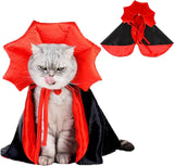 Pet Halloween Costume, Vampire Devil Cape Cloak for Cats and Small Dogs, Halloween Party Cosplay Outfit