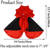 Pet Halloween Costume, Vampire Devil Cape Cloak for Cats and Small Dogs, Halloween Party Cosplay Outfit