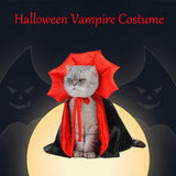 Pet Halloween Costume, Vampire Devil Cape Cloak for Cats and Small Dogs, Halloween Party Cosplay Outfit