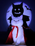 Pet Halloween Costume, Vampire Devil Cape Cloak for Cats and Small Dogs, Halloween Party Cosplay Outfit