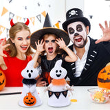 Halloween Ghost Plush Decorations Boo Pumpkin Stuffed Animal for Indoor Party Table Home Decor Gifts for Kids Girls, 10.6 Inch