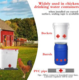 12 Pcs Chicken Waterer Nipples with Drill Bits, Horizontal Poultry Waterer for Chicken Coop, Leakproof ABS Plastic Water Feeder for Buckets, Water Saving Design for Outdoor Use
