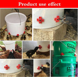 12 Pcs Chicken Waterer Nipples with Drill Bits, Horizontal Poultry Waterer for Chicken Coop, Leakproof ABS Plastic Water Feeder for Buckets, Water Saving Design for Outdoor Use