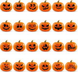 24PCS Pumpkin Face Stickers Craft Kits, 6 Sheets Jack-O-Lantern Decorating Decals for Halloween Party Favors DIY Gifts, Black