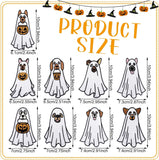 9 Pcs Halloween Dog Ghost Iron on Patches, Spooky Puppy with Pumpkin Embroidered Applique for Clothing Shoes Backpacks Hats Jeans, 3.94 Inch