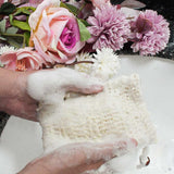 5 Pack Soap Saver Bag Exfoliating Pouch Shower Mesh Bar Natural Sisal for Bath and Bags with Drawstring Plastic-free Foaming Drying