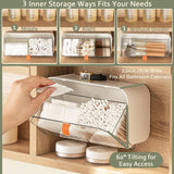 White Storage Box with Lid for Cotton Swabs Cotton Pads Toothpicks Household Organizer
