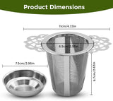 2 Pack Stainless Steel Tea Strainers for Loose Leaf Tea - Reusable Tea Filters