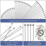36 Pieces Cocktail Picks Stainless Steel Martini Picks 4, 6, 8, Inch Stainless Steel Appetizer Drink Sticks Cocktail Toothpicks for Hamburger Birthday Party Home Bar