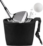 Golf Ball Cleaner Pouch with Belt Clip, 2-in-1 Waterproof Golf Ball Washing Bag, Leak-Proof Microfiber Inner Lining, Portable Golf Club Groove Cleaner Accessory, Practical Golfing Gift for Men & Women