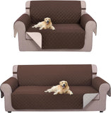 UNICE Home Reversible Sofa Cover Bundle Loveseat Cover(Sofa+Loveseat Small, Coffee)