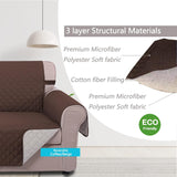 UNICE Home Reversible Sofa Cover Bundle Loveseat Cover(Sofa+Loveseat Small, Coffee)