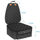 Front Seat Pet Cover for Car - Waterproof Non-Slip Dog Seat Protector for Front Passenger Seat - Scratch-Proof Auto Bench Cover for Pets - Black 110x55cm