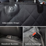 Waterproof Rear Seat Pet Cover for Car - Non-Slip Oxford Fabric Dog Seat Protector for Back Seat - Durable Quilted Cushion Pad for Pets - Black 152x143cm