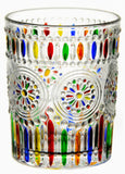 Petluno Hand Painted Stained Glass Whiskey Tumblers, Lead-Free Crystal Colorful Wine Glasses Old Fashioned for Drinking Bourbon, Scotch Whisky, Cocktails, Cognac - Father's Day Gift (Rainbow)