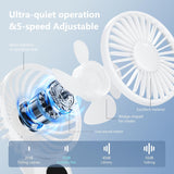 [Mini Portable Handheld Fan 2 Pack] 5 Adjustable Speeds Personal Fan with Lanyard,180° Foldable Small Hand Fans for Makeup, Home, Office, Travel and Outdoor Activities