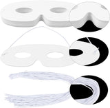 100 Pack White Paper Eye Masks, Plain Masquerade Mask Blank Masks Decorate for Cos-Play, Halloween Party