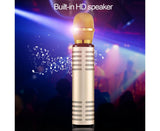 K6 Handheld Wireless Bluetooth-compatible Condenser Microphone Karaoke Speech Mic Speaker Golden