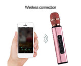 K6 Handheld Wireless Bluetooth-compatible Condenser Microphone Karaoke Speech Mic Speaker Golden