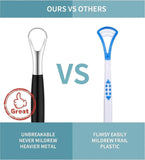 4PCS Stainless Steel Tongue Scrapers, Metal Oral Cleaner for Bad Breath - Family Pack