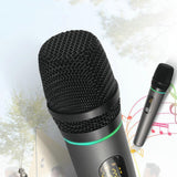Dual Wireless Rechargeable Microphone Set with Display for Karaoke Weddings DJs Speech & Classroom Use