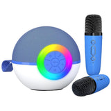 Portable Karaoke Microphone Machine Mini Bluetooth Speaker with 2 Wireless Mics Green