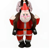Ride On Santa Claus Cartoon Costumes Air Model Inflatable Costume Funny Dress Up Props Christmas Party Clothes Adult One Size