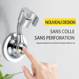 Adjustable Multi-Directional Shower Head Bracket 360 Degree Suction Wall Mount (Chromate)