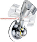 Adjustable Multi-Directional Shower Head Bracket 360 Degree Suction Wall Mount (Chromate)