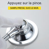 Adjustable Multi-Directional Shower Head Bracket 360 Degree Suction Wall Mount (Chromate)