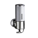 Soap Dispenser Wall Mounted Manual Lever Hand Sanitizer Box (Silver)