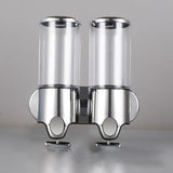 Soap Dispenser Wall Mounted Manual Lever Hand Sanitizer Box (Silver)