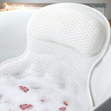 Bath Neck and Head Rest Pillow with Suction Cups - White