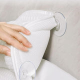 Bath Neck and Head Rest Pillow with Suction Cups - White