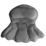 Bath Neck and Head Rest Pillow with Suction Cups - Gray