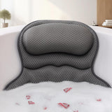 Bath Neck and Head Rest Pillow with Suction Cups - Gray