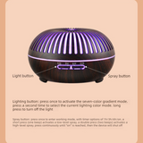 550ML Wood-Grain Aroma Diffuser and Humidifier with Bluetooth Speaker, 7-Color LED Night Light, Remote Control, Timer, and Auto Shut-Off – Light Wood