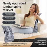 Adjustable Lumbar Relief Stretcher, Magnetic Back Traction Device, Home Massage Equipment—Blue