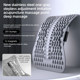 Adjustable Lumbar Relief Stretcher, Magnetic Back Traction Device, Home Massage Equipment—Gray
