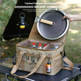 36L Outdoor Tactical Storage Bag with Detachable Wooden Board, Multifunctional Camping Handbag—Purple