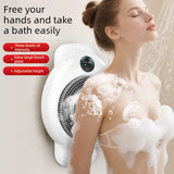 Wall Mount Automatic Electric Body Bath Brush Hands Free Smart Shower Scrubber with Adjustable Height