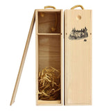 Single Bottle Wooden Wine Box with Lid Decorative Wood Grain Reusable Wine Storage Box