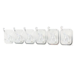 6PCS Acrylic Adhesive Hook Wall Mount Traceless Drilling Free Strong Bearing Capacity for Kitchen Bathroom White