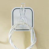 6PCS Acrylic Adhesive Hook Wall Mount Traceless Drilling Free Strong Bearing Capacity for Kitchen Bathroom White