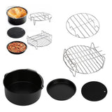 Fryer Accessories Pizza Pan Cake Pan Silicone Pad Skewers Grill Rack Baking Tray for 7in Fryer