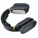 LED Neck Fan Hands Free Bladeless Fan with Heating and Cooling Function Low Noise Dual 3 Speeds for Traveling Hiking StudyBlue