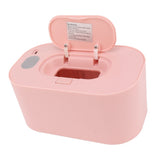 Wipe Warmer Wet Wipe Dispenser USB Powered Constant Temperature Large Capacity with Display Wipe Heater for Infants Pink