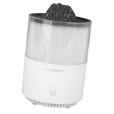 Essential Oil Diffuser Humidifier Simulation Volcano 200ml with Colorful Light Low Noise Desktop Humidifier for Home Bedroom Office White